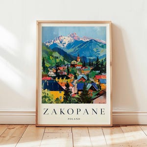 Zakopane Poster, Poland Travel Print, Tatra Mountains Wall Art, Ski Resort Decor, European Travel Gift, Mountain Print, Poland Travel Art