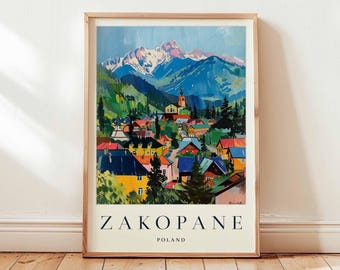 Affiche de Zakopane, Pologne : station de ski des Tatras Impression artistique