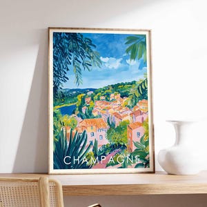 Champagne Poster, Champagne Place Print, Champagne Region Wall Art, Champagne France Poster, Champagne Vineyard Print