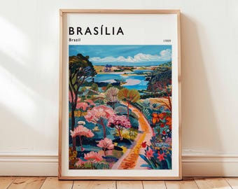 Brasilia Travel Poster: Modernist Brazil Wall Art