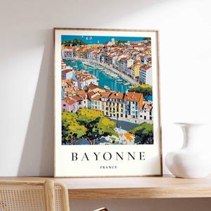 Bayonne Poster, France Wall Art, Bayonne Print, France Poster, Travel Poster, Bayonne Decor, Bayonne France Print