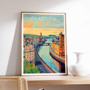 Glasgow Poster, Scotland Print, Glasgow Wall Art, Glasgow City Print, Glasgow Artwork, Glasgow Decor, Scottish Poster, Glasgow Cityscape