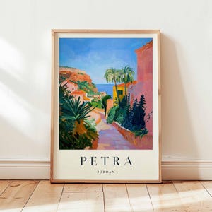 Petra Poster, Jordan Travel Print, Middle East Wall Art, Ancient City Decor, World Wonder Gift, Desert Landscape Print, Jordan Travel Art