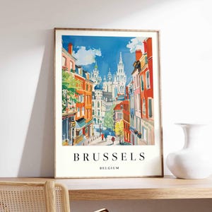 Brussels Poster, Belgium Travel Print, Grand Place Print, Belgium Poster, European City Wall Art, Architecture Print, Brussels Travel Gift