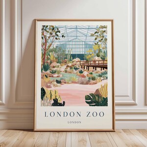 London Zoo Poster, London Travel Poster, Zoo Wall Art, Animal Print London, UK Travel Poster, British Wildlife Art