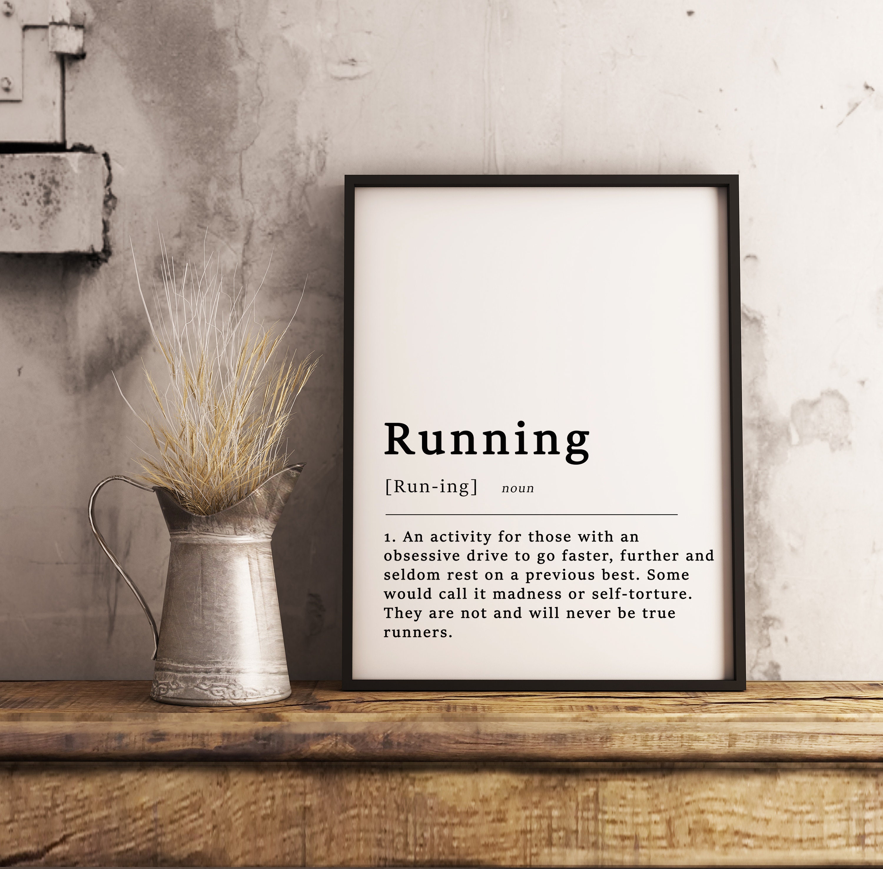 Definition of A Runner Quote Poster Running Jogging Sport Etsy