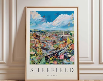 Sheffield Travel Poster: England Cityscape Art Print