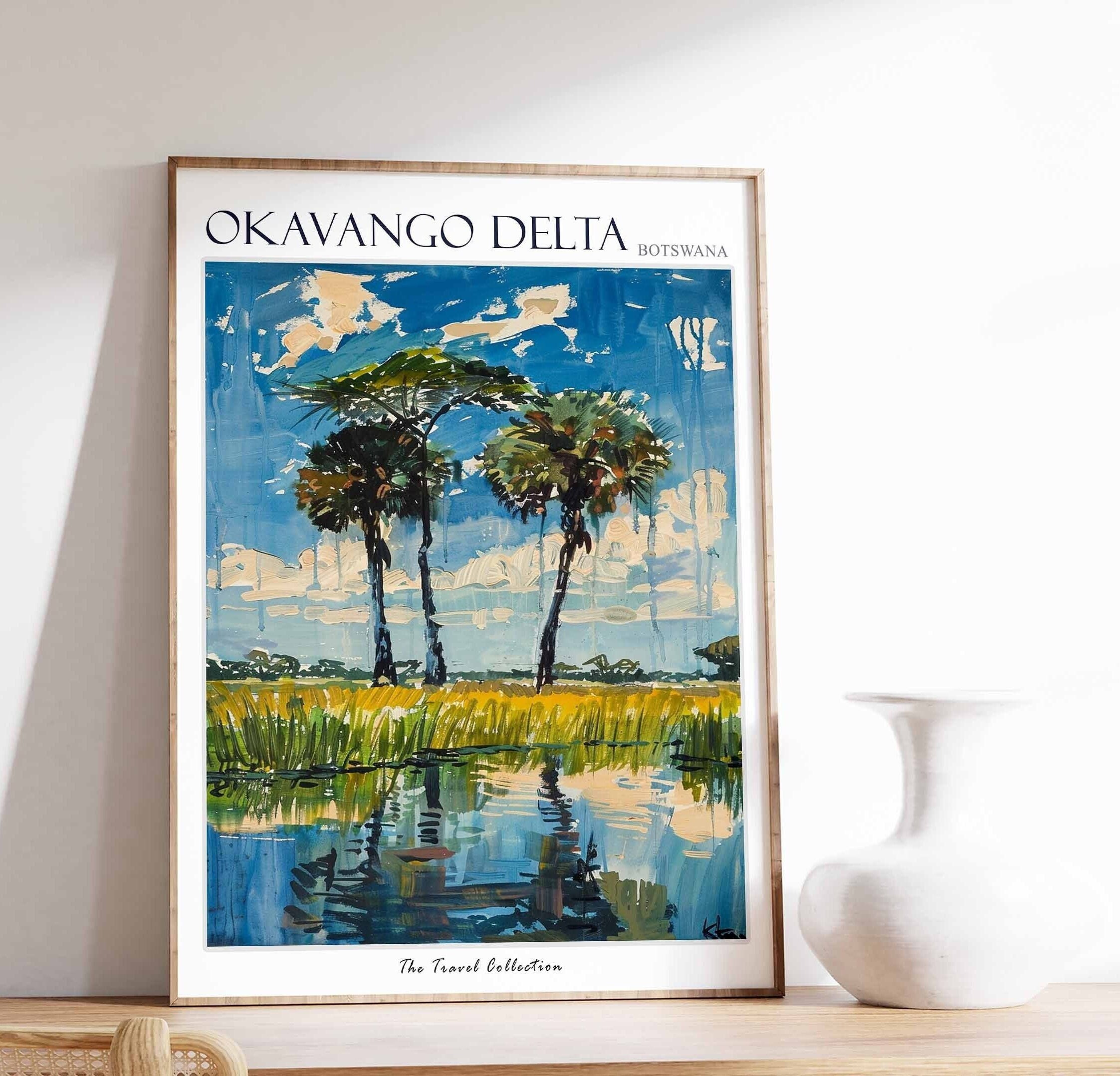 Okavango Sticker Okavango Delta Poster, Botswana Travel Print, African Decor, Africa ...