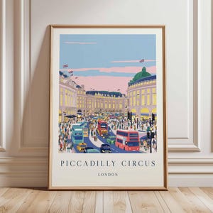 Piccadilly Circus Poster, London Travel Poster, Piccadilly Circus Wall Art, West End Print, UK Landmark Poster, British Culture Art