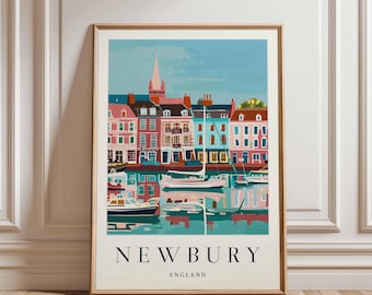 Newbury England Travel Poster: UK Town Wall Art