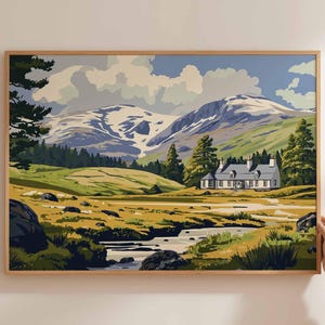 Cairngorms National Park Poster, Scotland Travel Print, Scottish Highlands Wall Art, Mountain Landscape Decor, UK Park Art, Nature Print