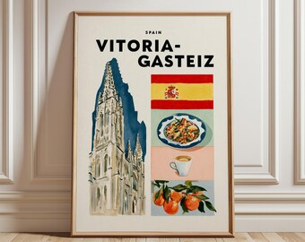 Vitoria-Gasteiz Travel Print | Spain City Wall Art | Basque Country Poster