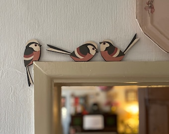 Long tailed tit family for a door frame