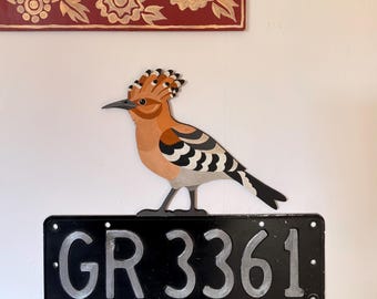 Hand painted Hoopoe to sit on a door frame, picture rail, dado rail etc