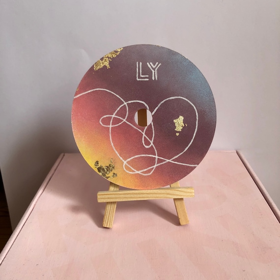 Kpop Inspired Hand-painted CD With Mini Easel Gold Detail