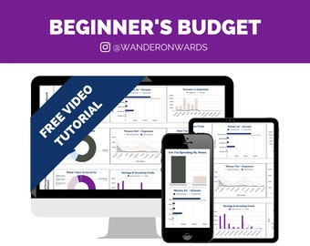 Budget Dashboard for Beginners (Usd, Euro, Gbp, & Rmb): digital budget, income, expense tracker, repay debt, financial dashboard template