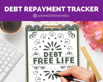 Debt Repayment Tracker | Color-in, Printable, Debt Repayment, Saving, Student Loans, Baby Steps, Personal Finance, Car Loan, Mortgage