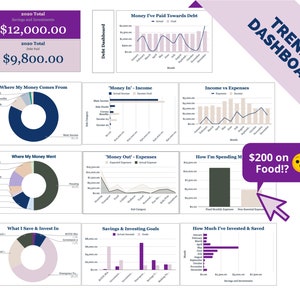 Budget Dashboard for Beginners Usd, Euro, Gbp, & Rmb: digital budget, income, expense tracker, repay debt, financial dashboard template image 2