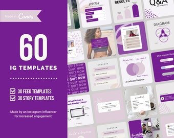 Infographic Coaching Instagram Template Bundle | Purple Canva Social Media Template | Personal Finance Charts | Small Business | Educators