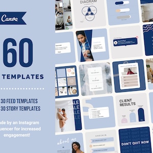 Blue Coaching Instagram Template Bundle | Canva Social Media Template | Personal Finance Educator | Small Business | Coaches | Infographics