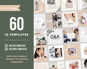 Small Business Instagram Template Bundle | Canva Social Media Template | Boost Engagement | Female Entrepreneurs | Influencer | Coaches