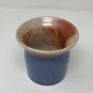 Handmade Ceramic Utensil Crock | Denim Blue Matte Glaze, Rustic Rim, NC Pottery