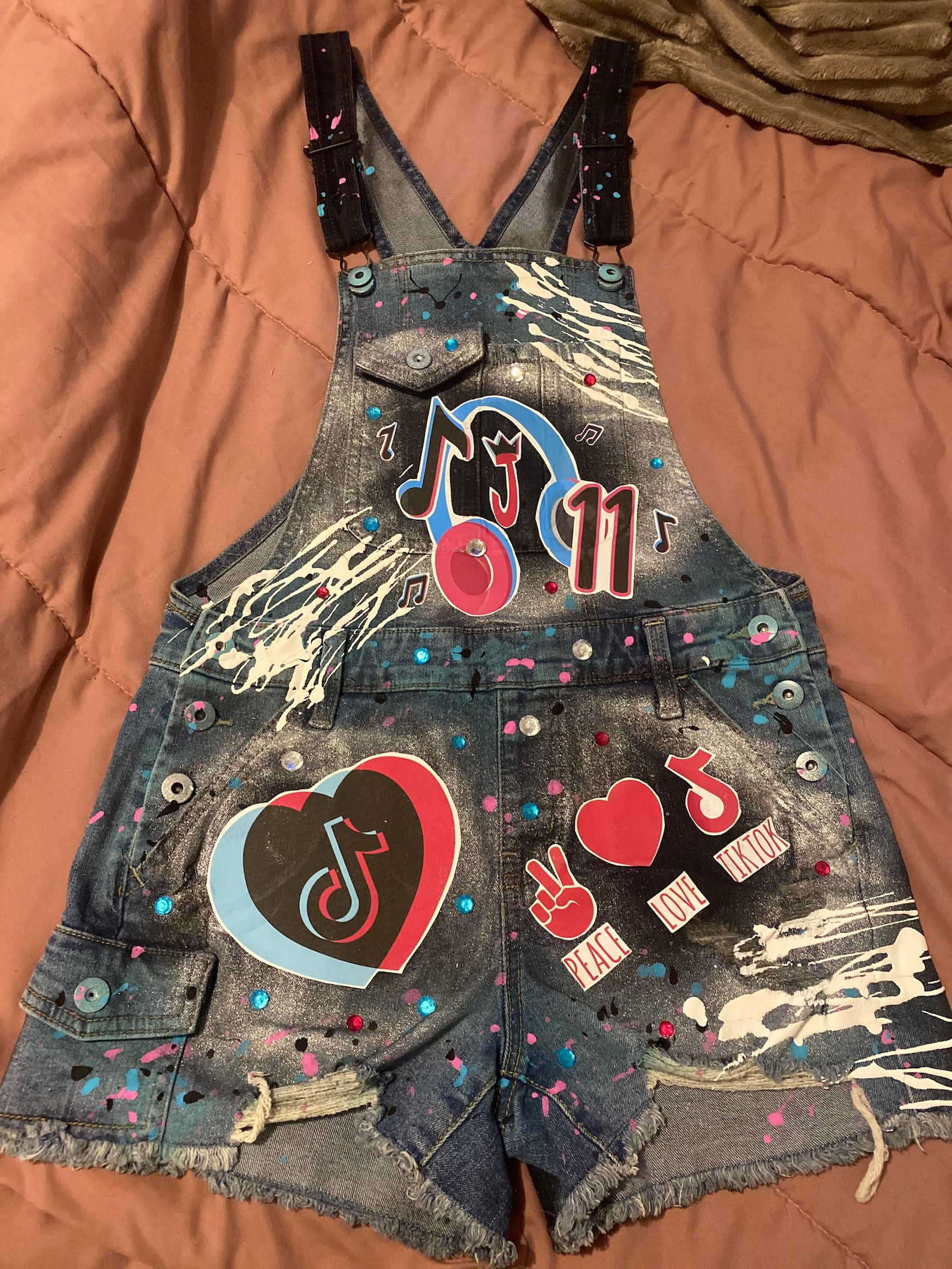 Inspired Tik tok overall shorts Etsy