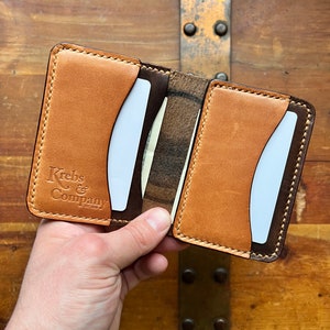 Bifold para hombre, cuero, billetera, Horween, tarjetero, hecho a mano, hecho en MN, cuero Dublin