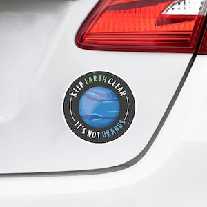 Naklejka na zderzak Keep Earth Clean | STEM, Nauka, Nauki o środowisku, Gra słów | Naklejka na samochód naukowy