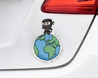 Duurzaamheid Ninja Bumper Sticker | STEM, Wetenschap, Milieuwetenschappen, Woordspeling | De sticker van de Auto van de wetenschap
