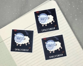 Space Sheep | Sticker or Magnet | Astronomy, Cosmology | Laptops, Water Bottles