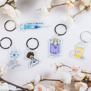 STEM Mini Keychains | Science, Chemistry, Nursing, Medicine | Acrylic Keychain