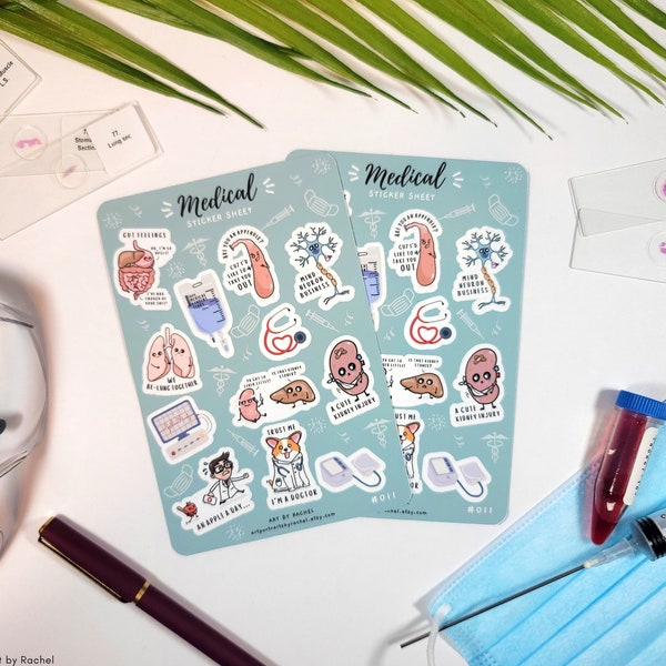 Medizinischer StickerBogen | Medizin, Pre-med, Anatomie | Bullet Journal, Agenda, Planer