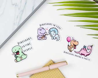 Dinosaurs In Love | Stickers or Magnets | Tik Tok, Cute Dinosaurs | Bullet Journals, Crafts, Water Bottles, Laptops