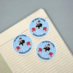 Hydrogen Bond | Sticker or Magnet | Science, Chemistry, Organic Chem | Laptops, Water Bottles
