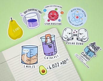 Chemistry Pun Stickers | Science, Chemistry, Orgo, Pre-med, Biology | Water Bottles, Laptops