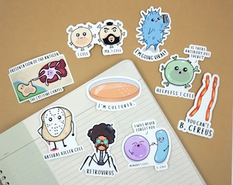 Immunology Pun Stickers | Science, Immunology, Microbiology, Viruses | Water Bottles, Laptops