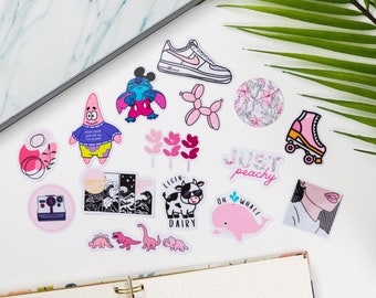 Pink Sticker Pack | 15 Stickers | Bullet Journals, Crafts, Laptops, Water Bottles