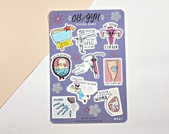 OB/GYN Sticker Sheet | Science, Biology, Pre-med | Bullet Journal, Agenda, Planner