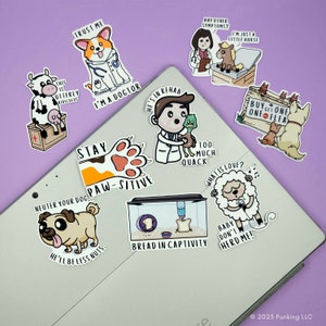 Veterinary Pun Stickers | Vet Tech, Medicine, Animal Science | Water Bottles, Laptops