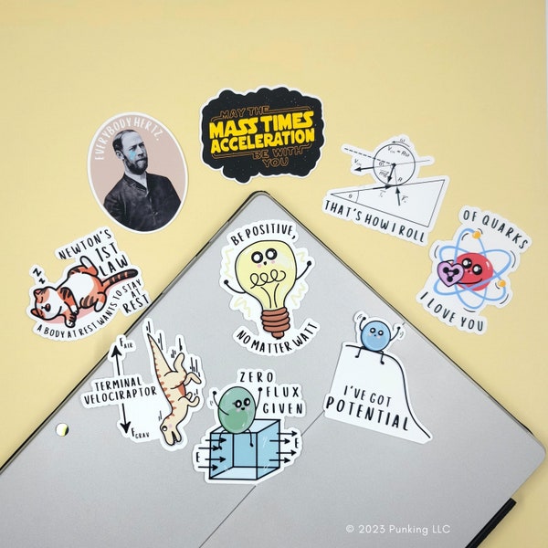 Physics Pun Stickers | Science, Physics, Math, Chemistry | Water Bottles, Laptops