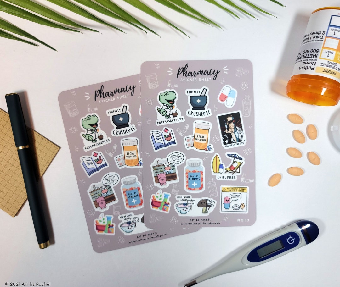 Pre Med Sticker Pharmacy Sticker Sheet | Medicine, Pre-med, Biochem | Bullet Journal ...