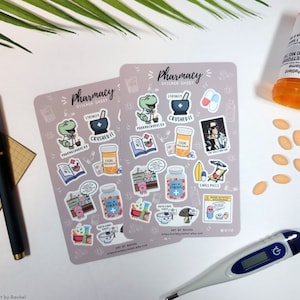 Pharmacy Sticker Sheet | Medicine, Pre-med, Biochem | Bullet Journal, Agenda, Planner