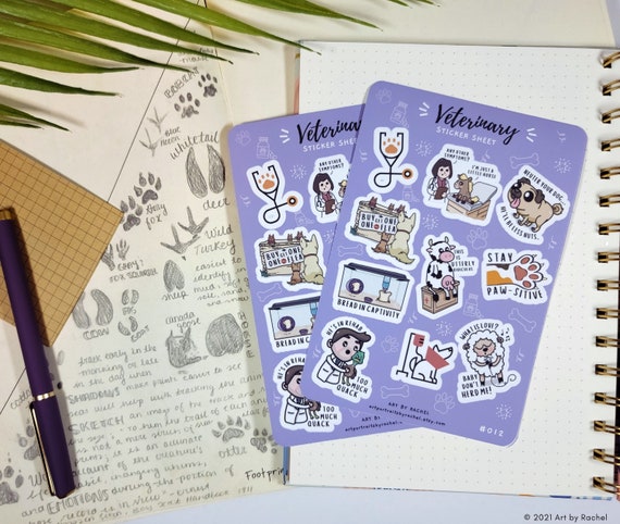 Veterinary Sticker Sheet | Vet Tech, Animal Science, Pre-med | Bullet Journal, Agenda, Planner