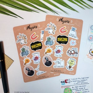 Folha de adesivos de física | Ciência, Química, Pré-medicina | Bullet Journal, Agenda, Planner