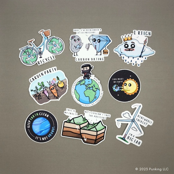 Environmental Science Pun Stickers | Science, Ecology, Geology, Biology | Water Bottles, Laptops