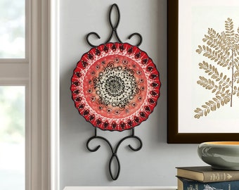 7" Handmade Ceramic Wall Decor Plate | Turkish Ceramic Decorative Wall Art Hanging Tray Plate Home Desk Kitchen Wall Collage