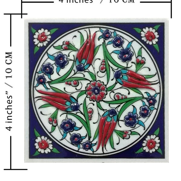 Handmade Ceramic Tile Kitchen Bathroom Backsplash | Decorative Wall Art Fireplace Shower Floor Tile | Turkish Moroccan Mosaic Tile