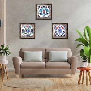 Decorative Ceramic Tile Frame Wall Decor | Kitchen Tile Wall Art Living Room Enterway Bathroom Wall Tile | Turkish Moroccan Mosaic Tile
