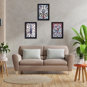 3 Pieces Decorative Ceramic Tile Frame Wall Decor | Kitchen Tile Wall Art Living Room Enterway Bathroom Wall Tile